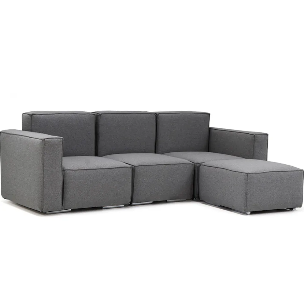 Combinação de 3 Módulos + Puff - Sofá Modular Young